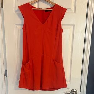 Red Zara Sleeveless Dress with Pockets